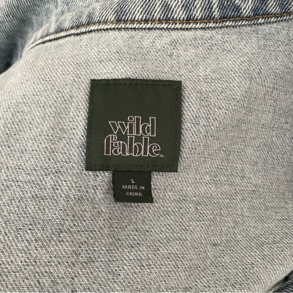 SOLD - Wild Fable Cropped Denim Trucker Jacket Women’s Large Light Blue - Picture 10 of 11